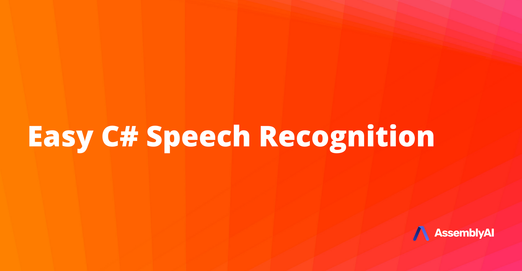 Easy C# Speech Recognition