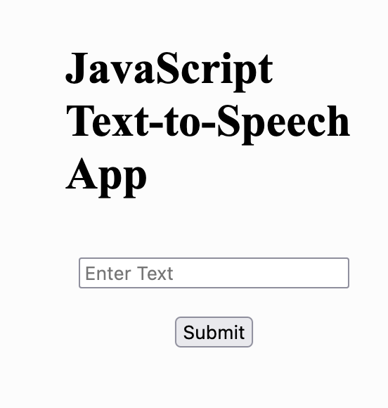 JavaScript Text to Speech application
