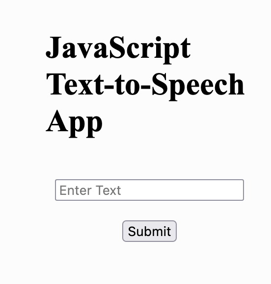 text to speech app javascript