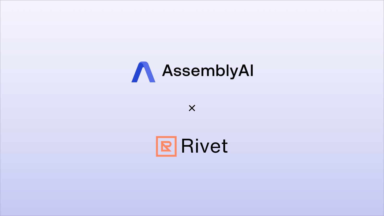 AssemblyAI logo and Rivet logo