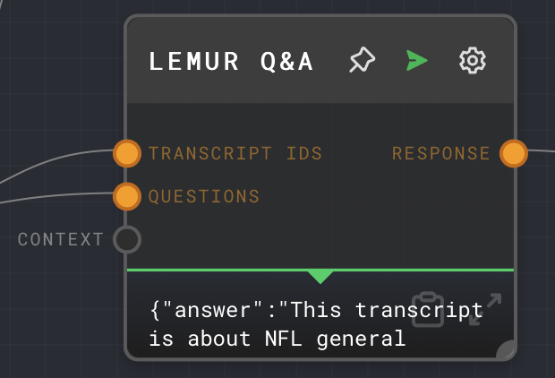 LeMUR Question &amp; Answer node